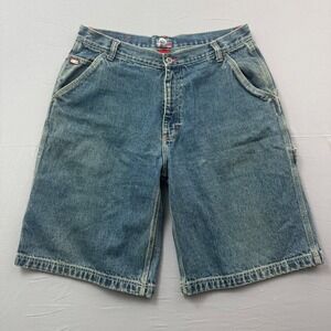 Vintage Mecca USA Baggy Denim Carpenter Shorts Mens 38 Blue‎ Hip Hop Skater Y2K